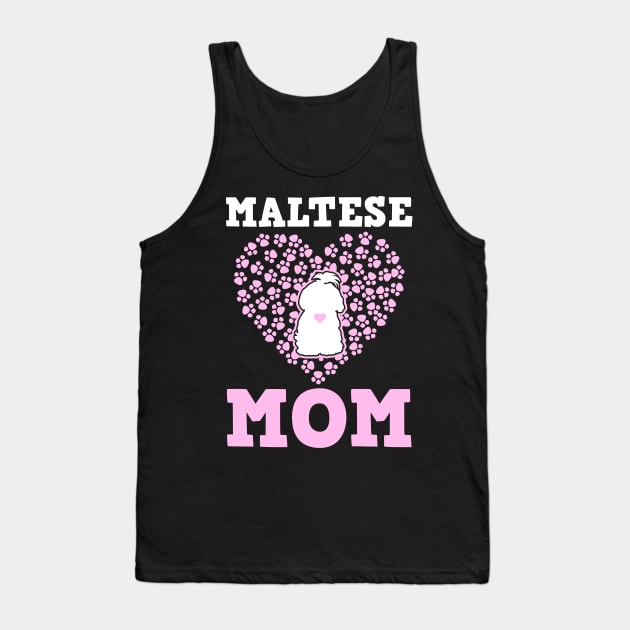 Maltese Mom Shirt | Hearts Dog Owner Gift Tank Top by Gawkclothing